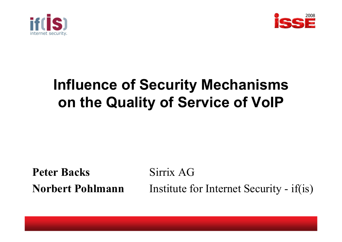 205-Influence-of-Security-Mechanisms-on-the-Quality-of-Service-of-VoIP-Prof.-Norbert-Pohlmann
