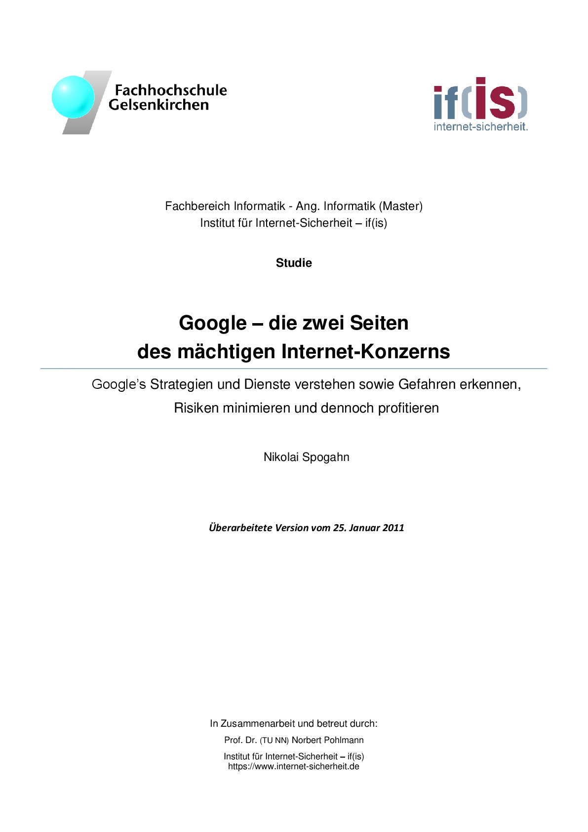 Google - die zwei Seiten des mächtigen Internet-Konzerns - Prof. Norbert Pohlmann-1-1-001