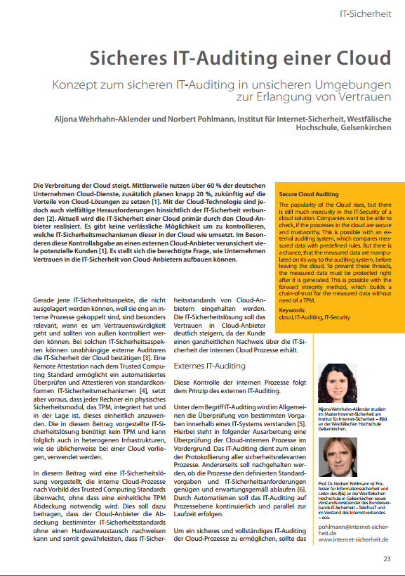 370-Sicheres-IT-Auditing-einer-Cloud-–-Konzept-zum-sicheren-IT-Auditing-in-unsicheren-Umgebungen-zur-Erlangung-von-Vertrauen-Prof.-Norbert-Pohlmann