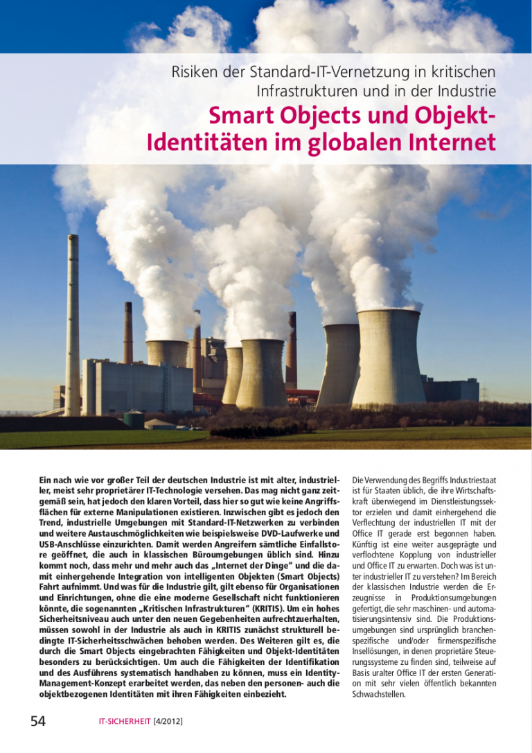 293-Smart-Objects-und-Objekt-Identitäten-im-globalen-Internet-–-Risiken-der-Standard-IT-Vernetzung-in-kritischen-Infrastrukturen-und-in-der-Industrie-Prof.-Norbert-Pohlmann