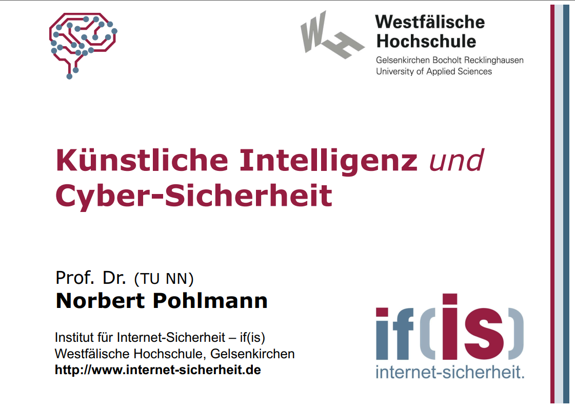 Vortrag - Künstliche Intelligenz und Cyber-Sicherheit - IT-Sicherheitstag Rhein Ruhr - Prof. Norbert Pohlmann