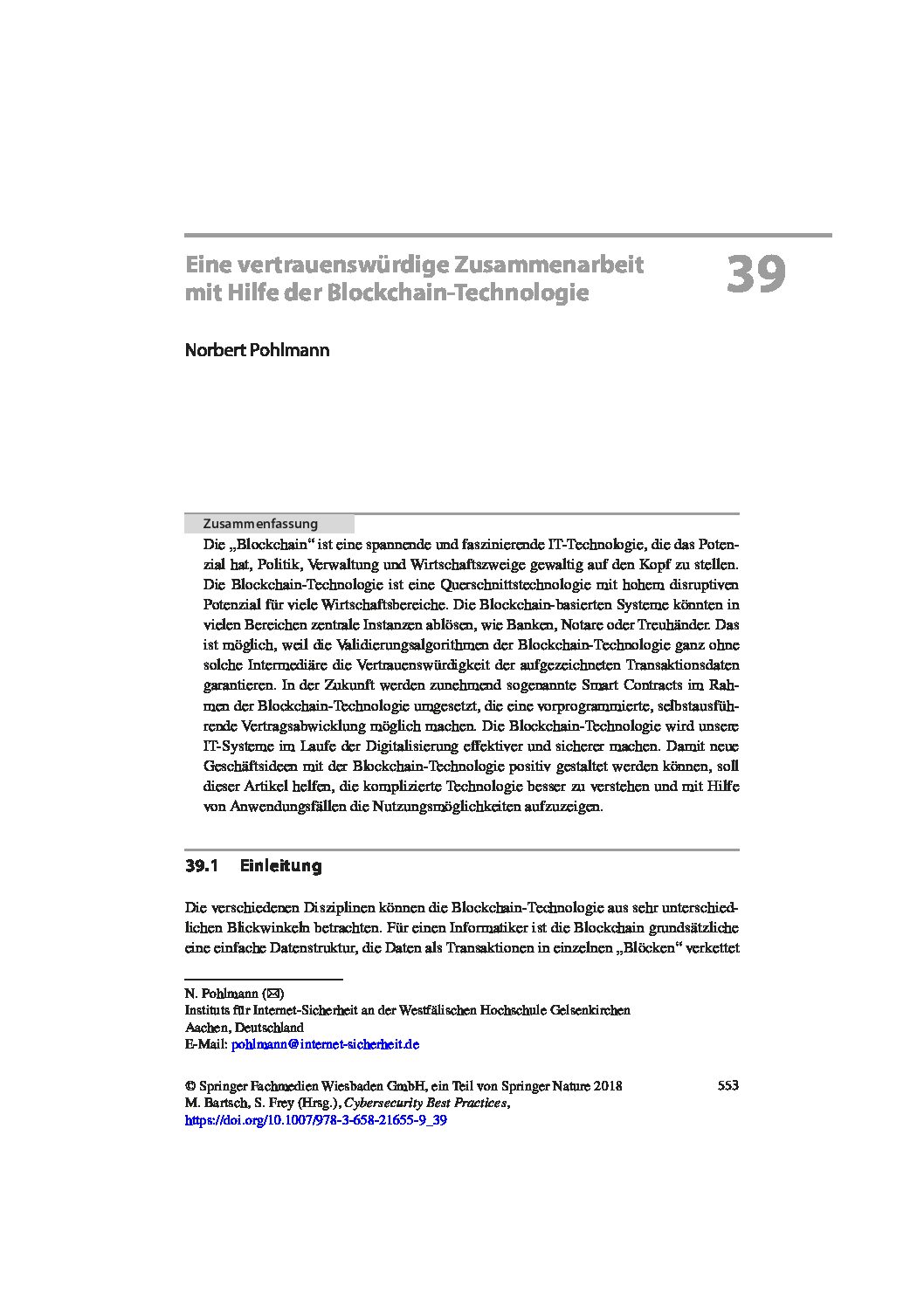Artikel Eine-vertrauenswürdige-Zusammenarbeit-mit-Hilfe-der-Blockchain-Technologie-Prof.-Norbert-Pohlmann-pdf