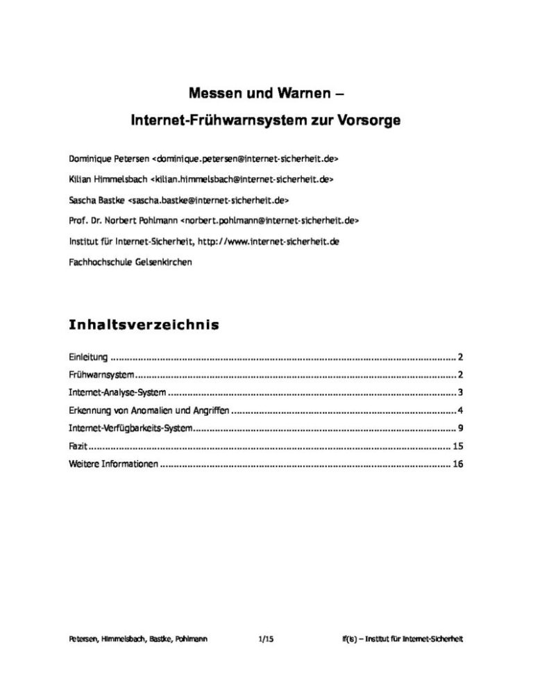 Messen und Warnen