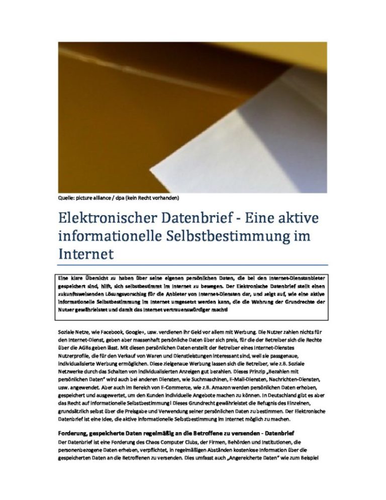 Elektronischer Datenbrief - Prof. Norbert Pohlmann