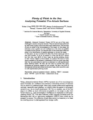 Plenty of Phish in the Sea: Analyzing Potential Pre-Attack Surfaces - Prof. Norbert Pohlmann