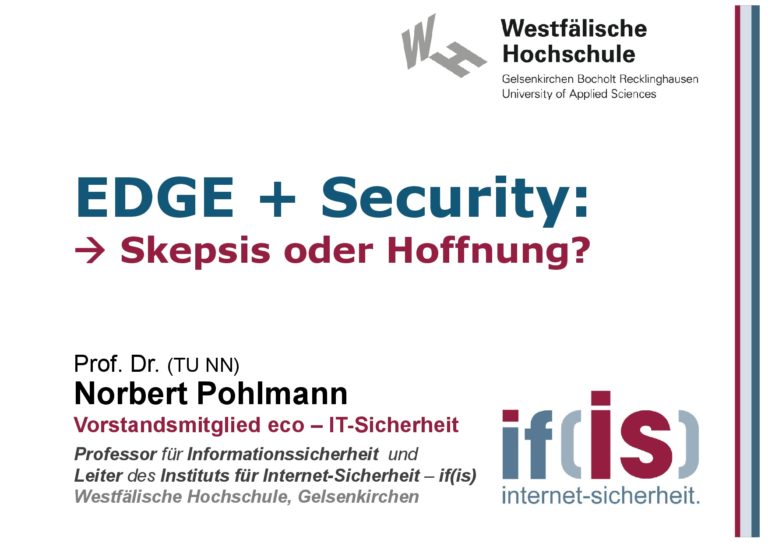 EDGE: Cloud-Continuum oder Revolution? - Prof. Norbert Pohlmann