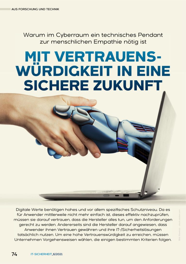 434 - Mit Vertrauenswürdigkeit in eine sichere Zukunft - Warum im Cyberraum ein technisches Pendant zur menschlichen Empathie nötig ist - Prof Norbert Pohlmann