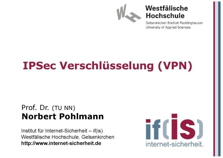 IPSec Verschlüsselung aus Vorlesungsreihe Cyber-Sicherheit