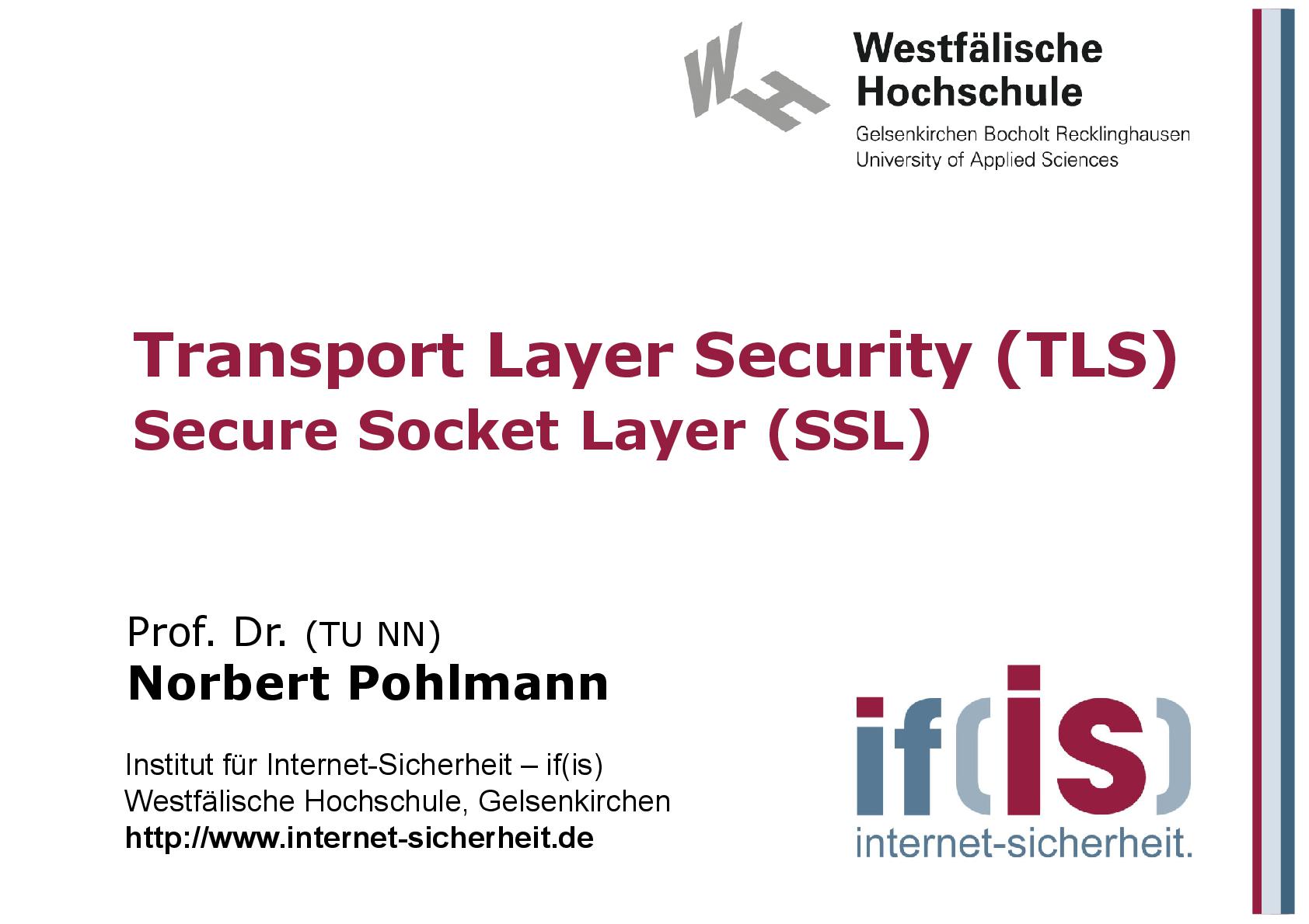 Transport Layer Security (TLS) aus Vorlesungsreihe Cyber-Sicherheit