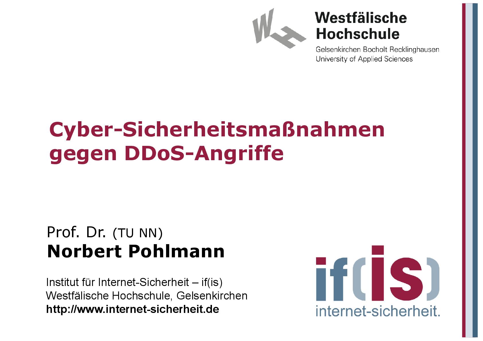 Cyber-Sicherheitsmaßnahmen gegen DDoS-Angriffe aus Vorlesungsreihe Cyber-Sicherheit