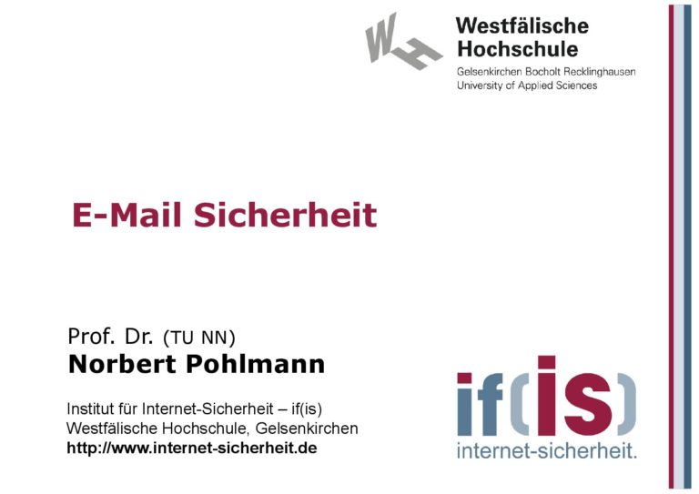 E-Mail Sicherheit aus Vorlesungsreihe Cyber-Sicherheit