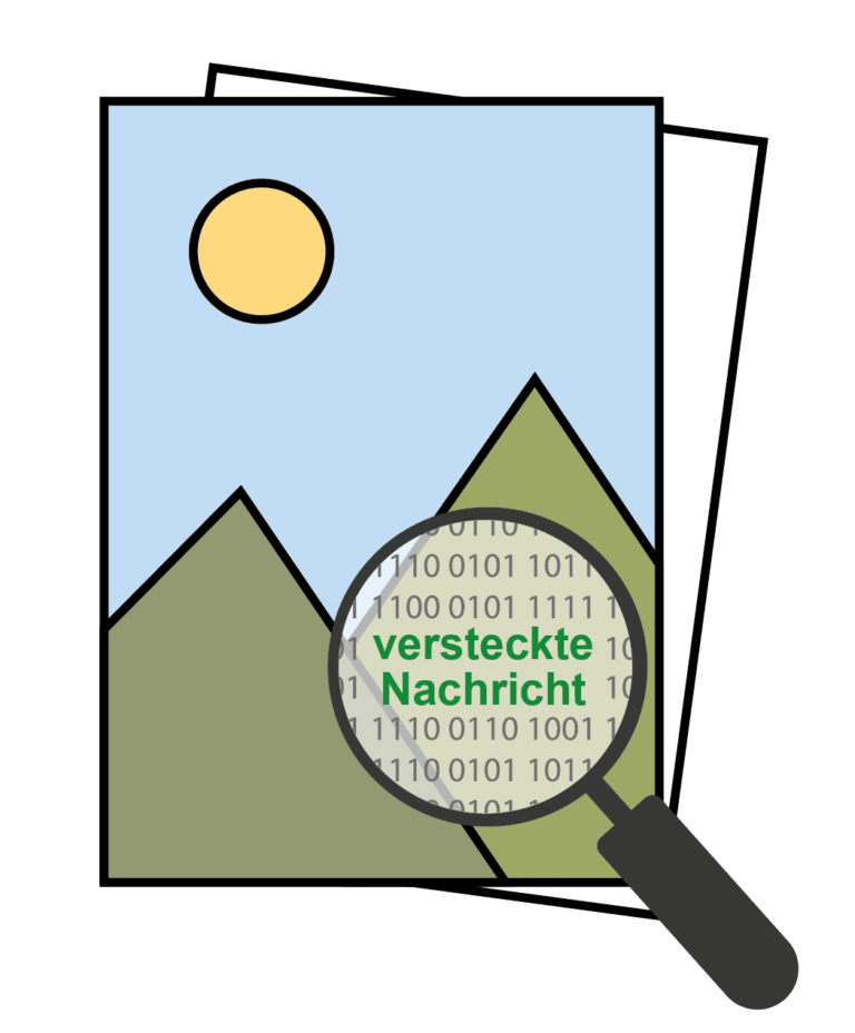 Steganografie Bild mit einer verteckten Nachricht