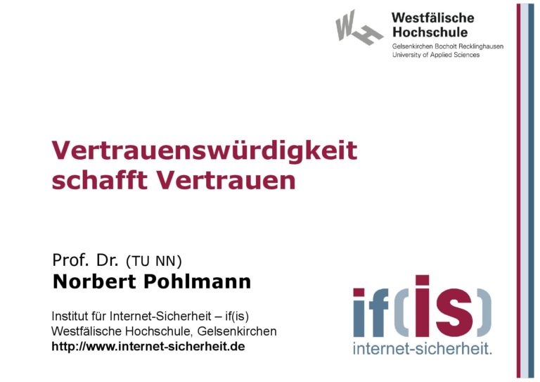 Vertrauen - Vertrauenswürdigkeit - Cyber-Sicherheit