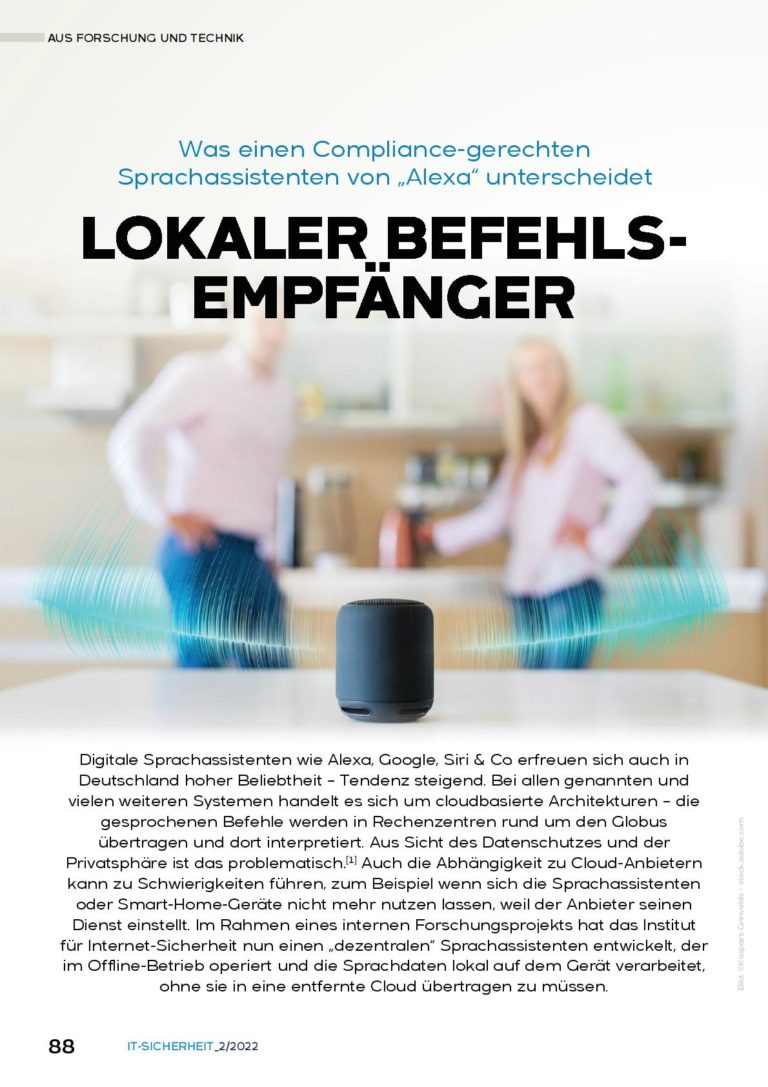 Lokaler Befehlsempfänger - Compliance-gerechten Sprachassistenten