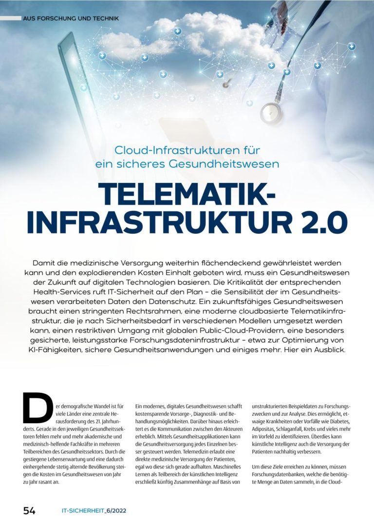 Telematik-Infrastruktur 2.0 - Cloud-Infrastruktur für ein sicheres Gesundheitswesen