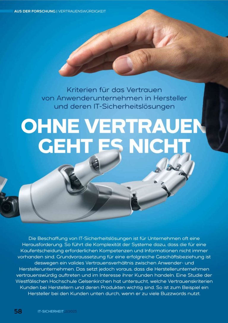 Ohne Vertrauen geht es nicht