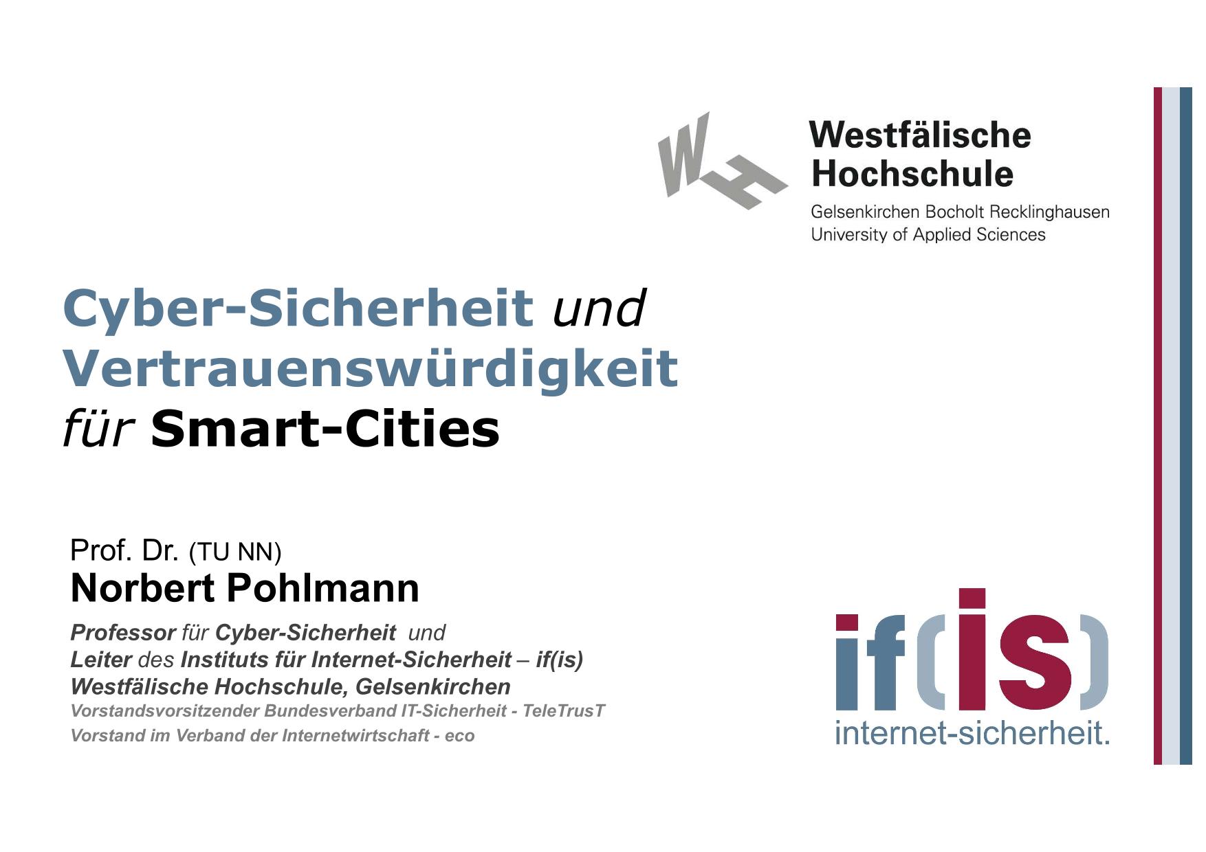 Cyber-Sicherheit und Vertrauenswürdigkeit für Smart-Cities