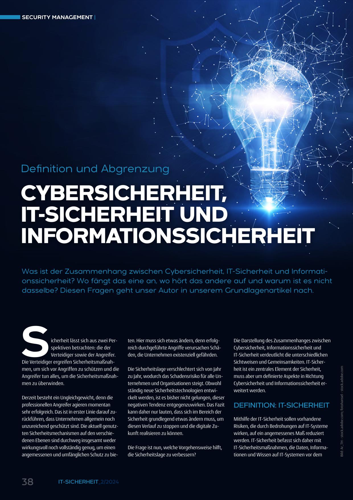 Cybersicherheit, IT-Sicherheit und Informationssicherheit - Definition und Abgrenzung