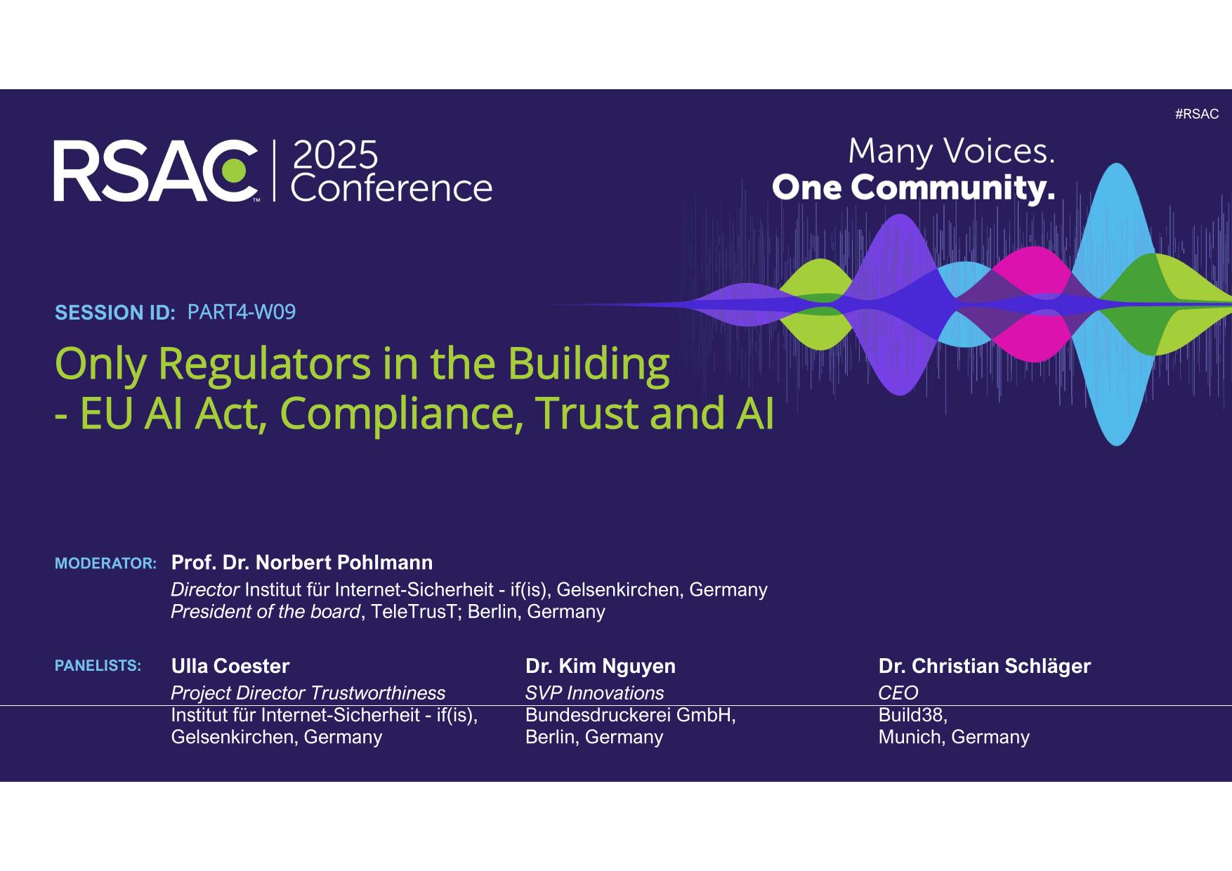 Only Regulators in the Building - EU AI Act, Compliance, Trust and AI