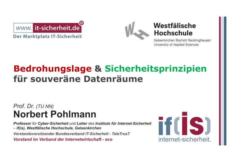 Bedrohungslage und Sicherheitsprinzipien für souveräne Datenräume