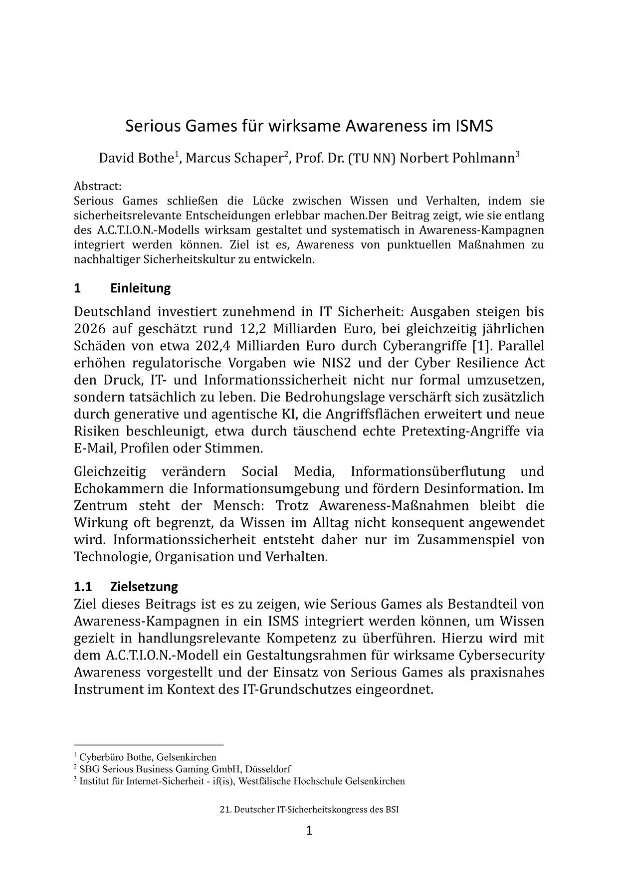 Serious Games für wirksame Cybersecurity Awareness im ISMS